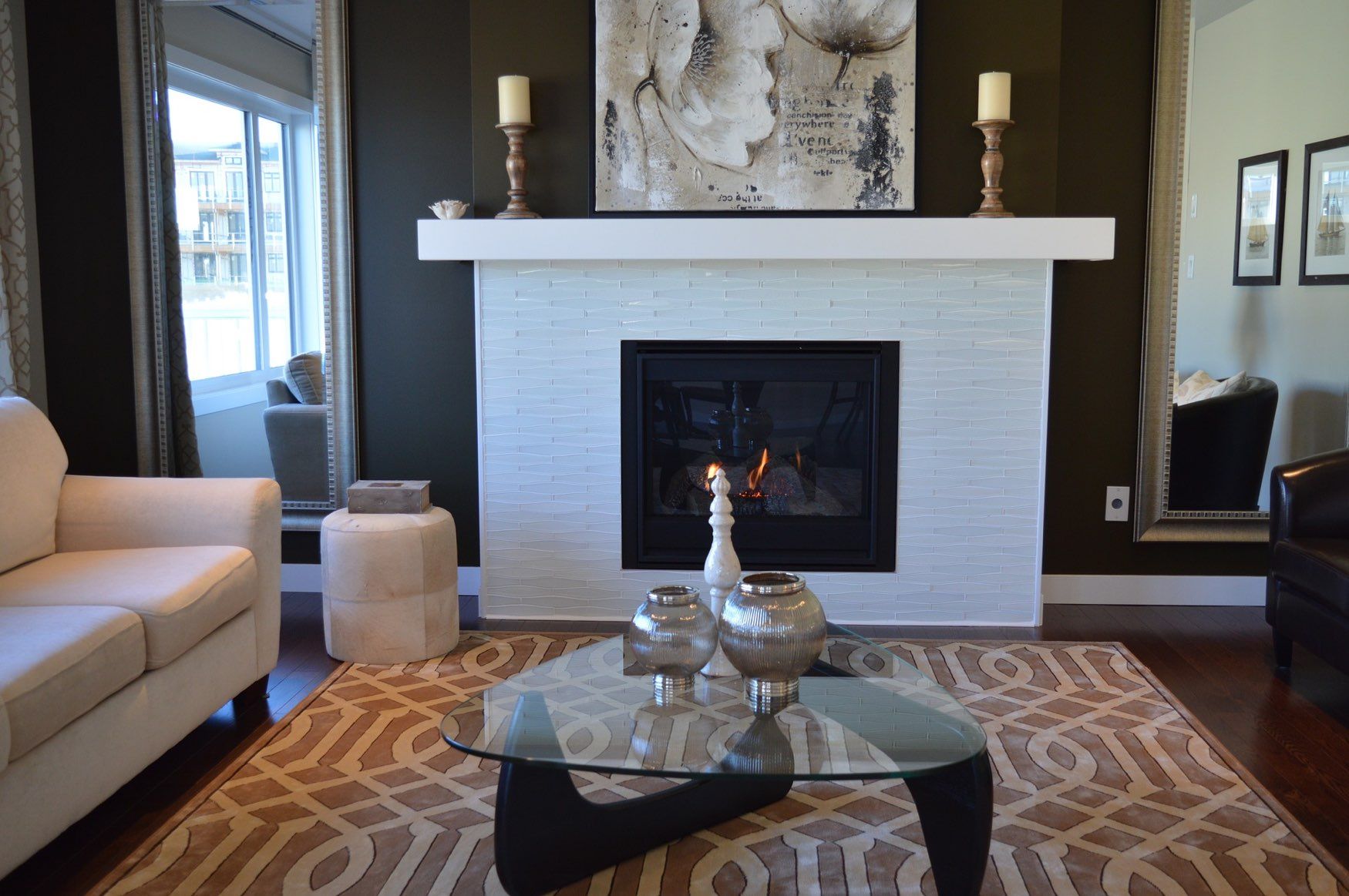 A professionally staged living room