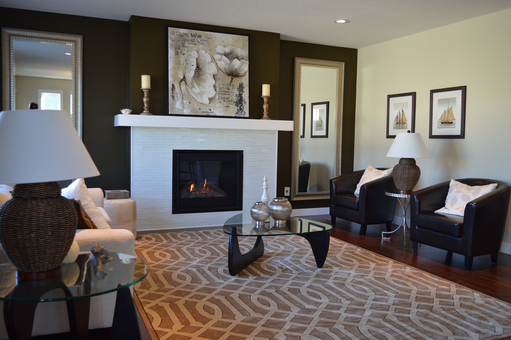 A professionally staged living room